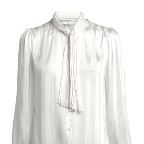 Equipment EUSSEBIE REMOVABLE TIE NECK TOP Nature White - Picture 5 of 9